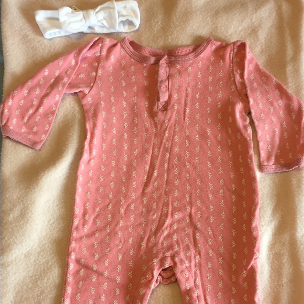 24 months girls one piece outfit with headband